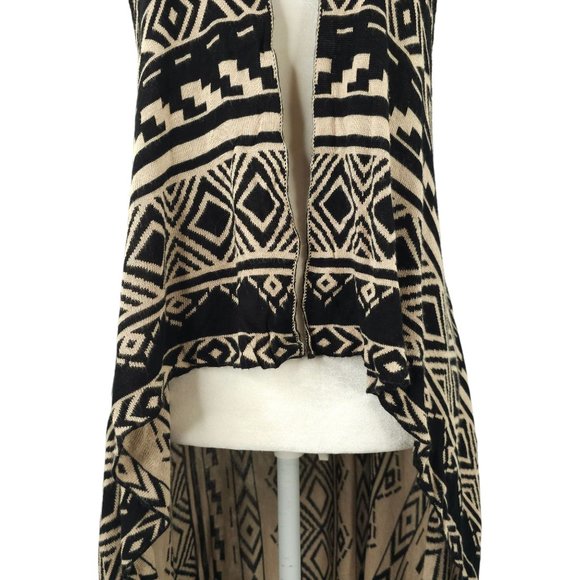 Blu Pepper Duster Cardigan Women M Southwestern Open Front Sleeveless Aztec Boho - Picture 8 of 16